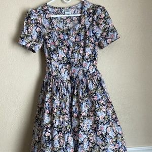 VINTAGE LAURA ASHLEY MIDI FLORAL DRESS